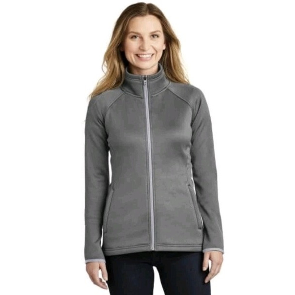 The North Face Jacket Women's Sz M Gray Canyon Flats Stretch Fleece Full Zip EUC